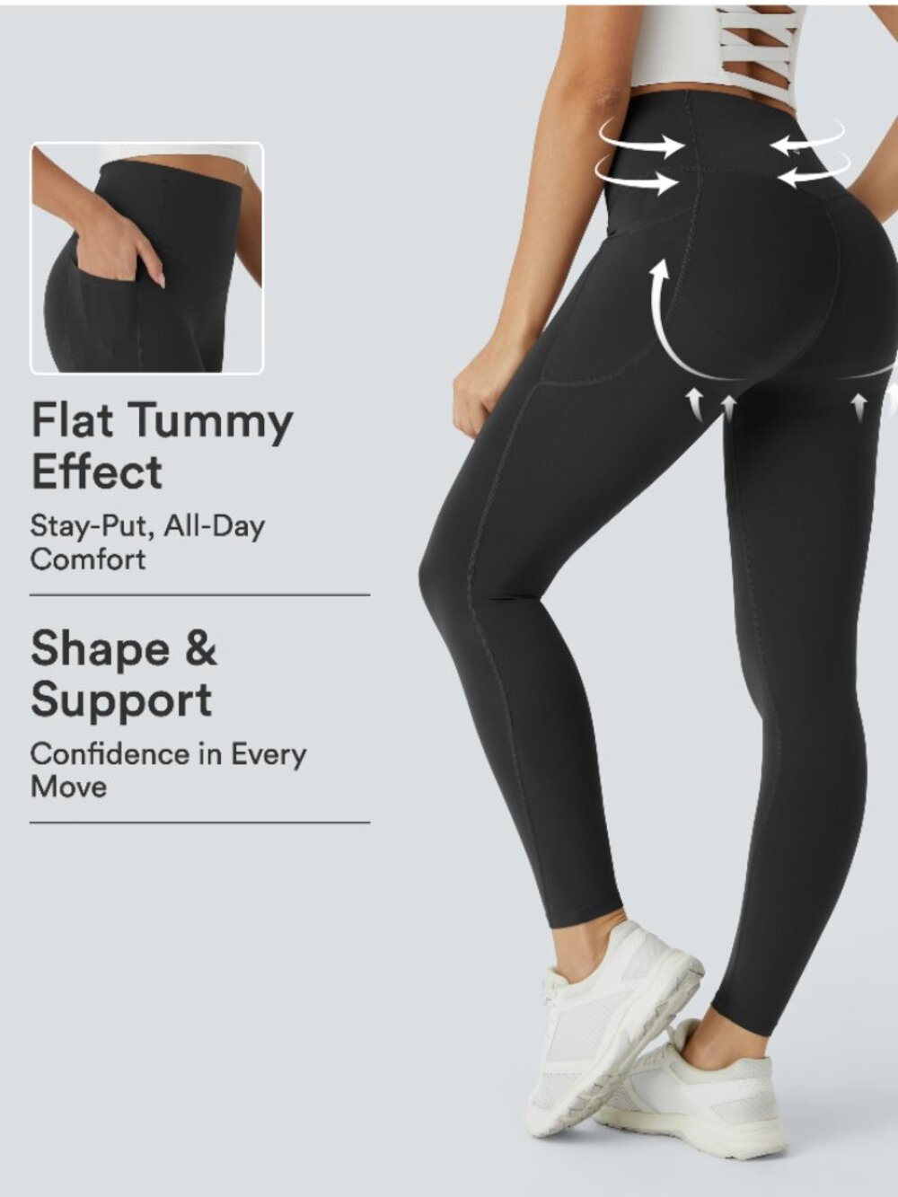 Halara UltraSculpt High Waisted Butt Lifting Tummy Control Pocket Shaping Leggin